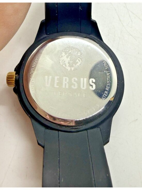 Versus By Versace Women\'s Black Silicone Date Round Watch VSPOY3219 WR 50M Gold main image 5